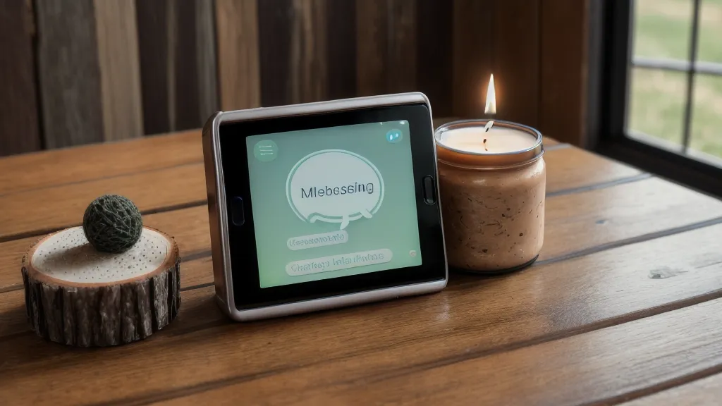 Teléfono con mensajes de WhatsApp en un taller de velas artesanales