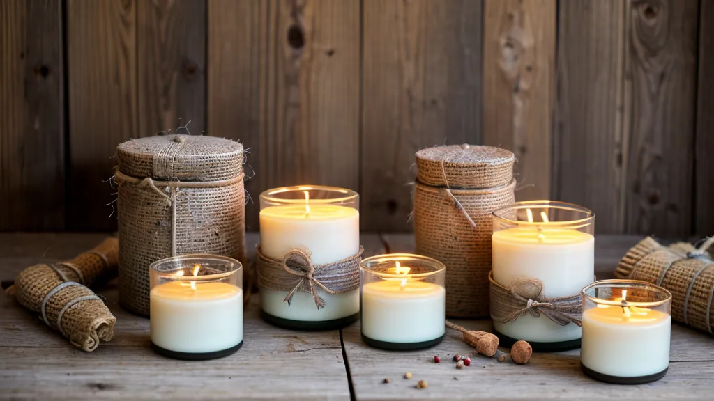 Puesto de velas artesanales en un tianguis de México con productos terminados