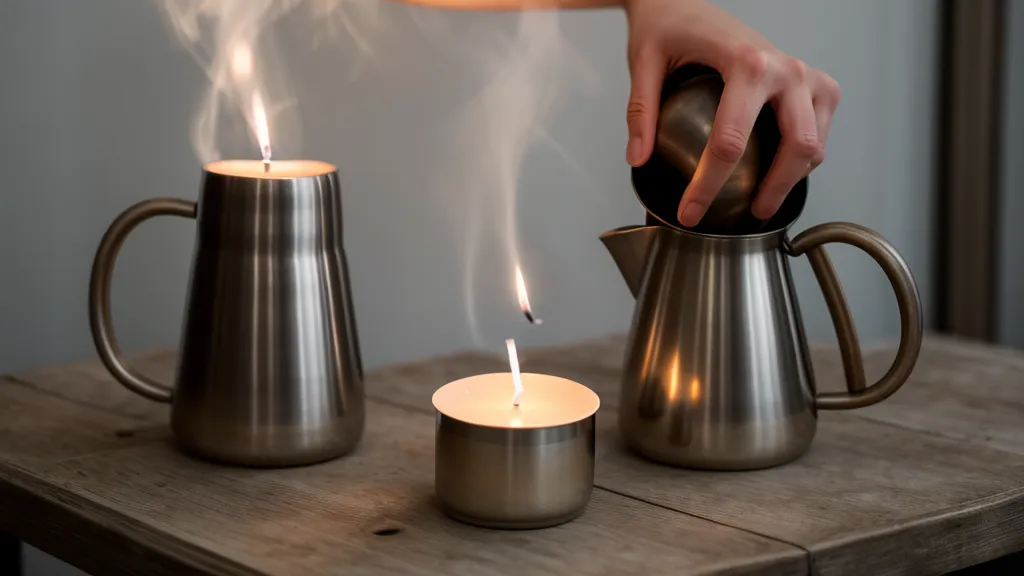 Comparación entre jarra de aluminio y de acero inoxidable para hacer velas