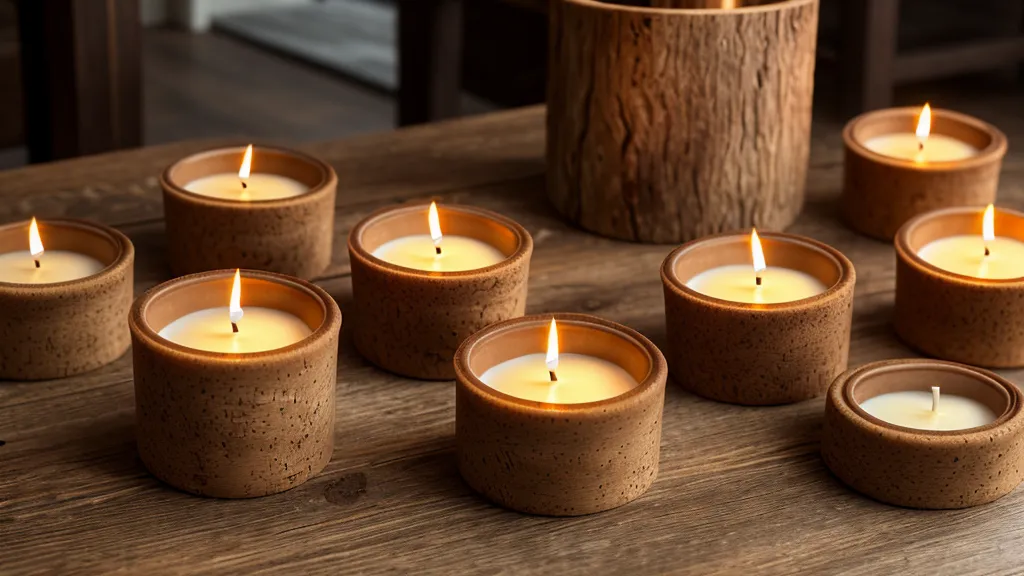 Tapas rígidas de madera, corcho y metal comparadas con protectores de cartulina para velas artesanales